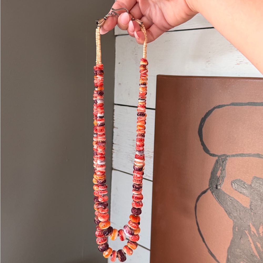 Native Heishi Spiny Oyster necklace Double strand